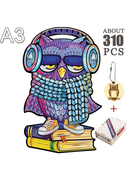 Gou-24-A4 Stili 3D Ahşap Baykuş Fil Yapboz Oyuncak Hediye Türkçe Keşif Zeka Ahşap Oyuncak- Yılbaşı Hediyesi Için Özgün Sanat Eseri (Yurt Dışından)