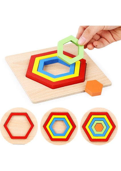 WT150C Stili Ahşap Geometrik Şekil Bulmaca Çocuklar Montessori Oyuncaklar Eğitici Şekil Algısı Çocuklar Jigsaw Puzzle Tahtası Öğrenme Duyusal Oyuncak (Yurt Dışından) fiyatları