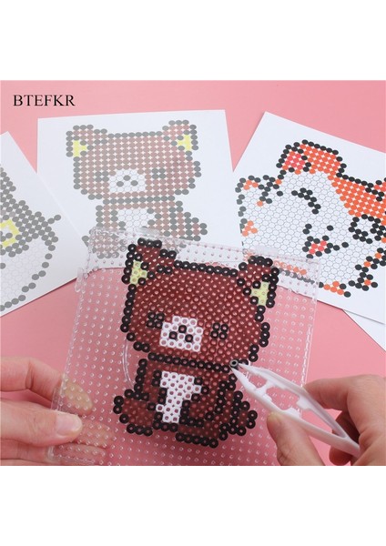 12 Adet Tarzı Çocuklar Için 3D Puzzle Oyuncak ve Hama Boncuk Desenleri 1:1 Şablonları - Kağıt Aksesuarlar Speelgoed (Yurt Dışından)