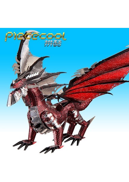 P119 Stili Piececool 3D Metal Bulmaca P119-KRS Siyah Ejderha Modeli Dıy Lazer Kesim Montaj Puzzle Oyuncak Masaüstü Dekorasyon Hediye Için Yetişkin Çocuklar Için (Yurt Dışından)