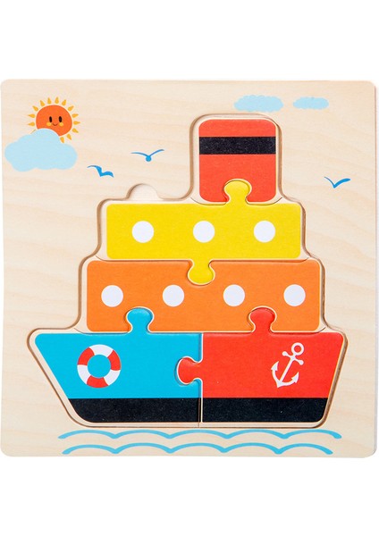 NO.418 Stili Ahşap Oyuncak 3D Bulmaca Jigsaw Tahtası Montessori Oyuncaklar Çocuklar Için Eğitici Zeka Soruşturması Hayvan Çizgi Film Bulmaca (Yurt Dışından)