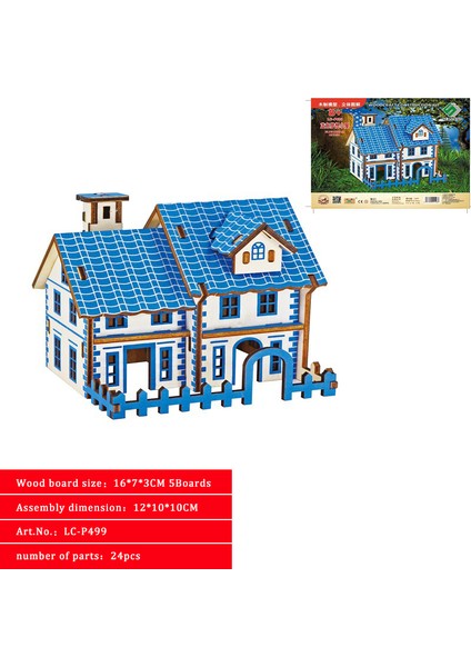 Avrupa Kilise Tarzı Feooe El Ile Birleştirilen Mimari Model 3D Üç Boyutlu Ahşap Bulmaca Kendin Yap Kulübe Çocuk Bulmaca Küçük Ev Villa Oyuncakları Lal - (Yurt Dışından)