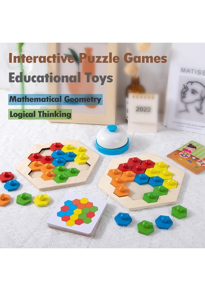 B Tarzı Çocuk Montessori Düşünme Bulmacaları Ahşap Oyuncak Ebeveyn-Çocuk Etkileşimli Eğitim Geometrik Şekil Eşleştirme Renk Mantıklı Duygusal Oyuncak (Yurt Dışından)
