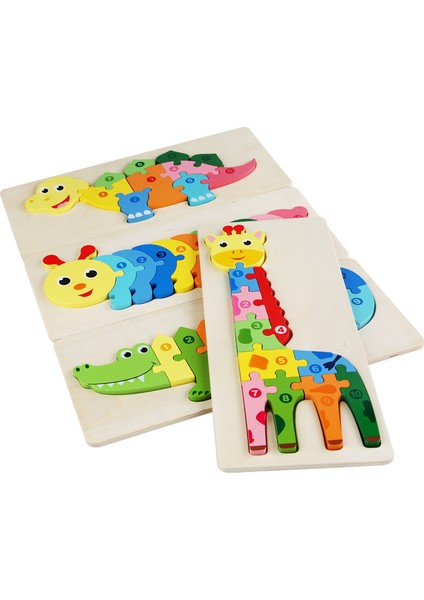 No.10 Tarzı Çocuklar Için Ahşap 3D Puzzle Eğitici Oyuncak (Yurt Dışından)