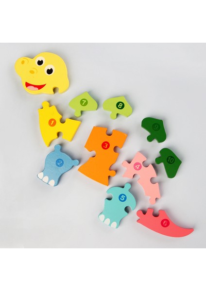 No.10 Tarzı Çocuklar Için Ahşap 3D Puzzle Eğitici Oyuncak (Yurt Dışından)