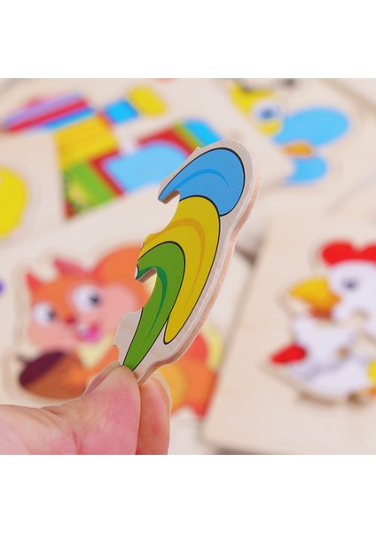 No.43 Tarzı 1 Adet Bebek 3D Ahşap Hayvan Trafik Jigsaw Bulmaca Eğitici Oyuncak Erken Öğrenme Algısı Çocuklar Karikatür Kavrama Zeka Bulmacası (Yurt Dışından)