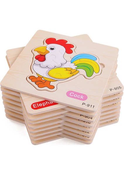 No.43 Tarzı 1 Adet Bebek 3D Ahşap Hayvan Trafik Jigsaw Bulmaca Eğitici Oyuncak Erken Öğrenme Algısı Çocuklar Karikatür Kavrama Zeka Bulmacası (Yurt Dışından)