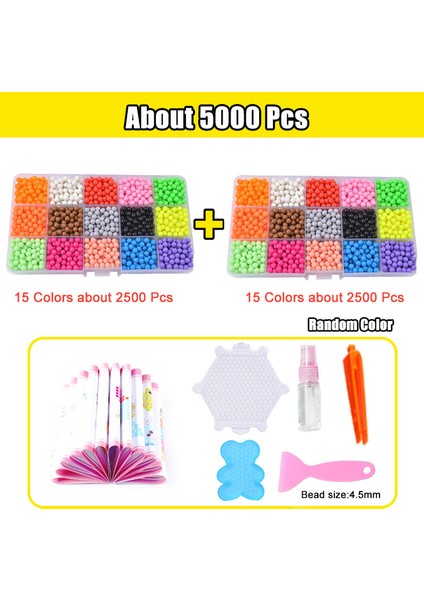 5000 Adet Tarzı Kızlar Çocuklar Için Hama Boncuklu Puzzle Aquabeads Dıy Sprey Boncuk Set Top Oyunları 3D El Yapımı Sihirli Oyuncaklar Yeniden Doldurun (Yurt Dışından)