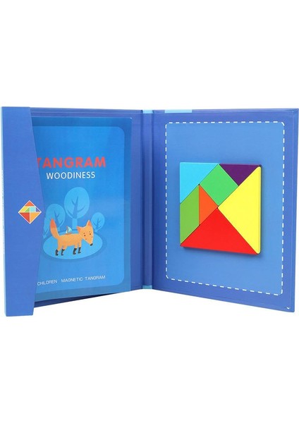 NB1716C1 Stili Ahşap Jigsaw Manyetik Tangram Bulmaca Kitabı Eğitici Oyuncaklar Çocuklar Bebek Çocuk Taşınabilir Montessori Öğrenme Zekası (Yurt Dışından)