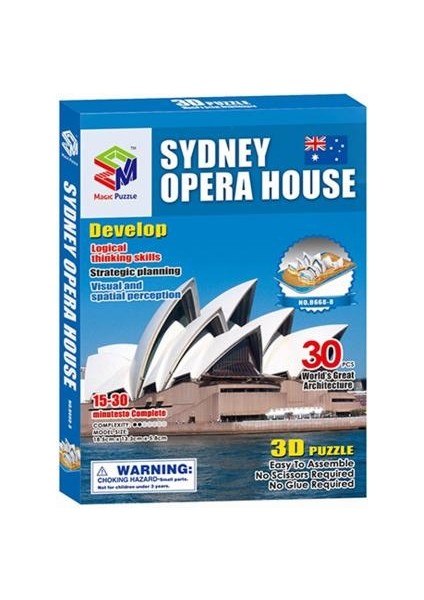 Sydney Opera House Style 3D Dünya Puzzle Inşaat Model Kit Dıy El Sanatları Oyuncak Çocuklar Için Eğitici Oyuncaklar Hediye (Yurt Dışından)