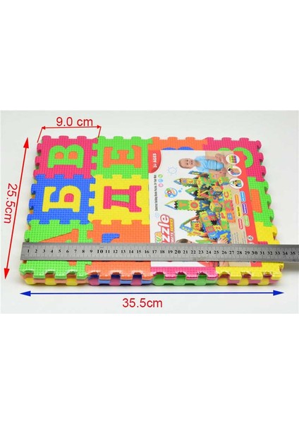 36 Adet 9CMX9CM Stili Rusya Çocuklar Mini Eva Köpük Halı Alfabe Mozaik Harfler Sayılar Zemin Yumuşak Bebek Mat 3D Bulmaca Çocuklar Eğitici Oyuncaklar (Yurt Dışından)