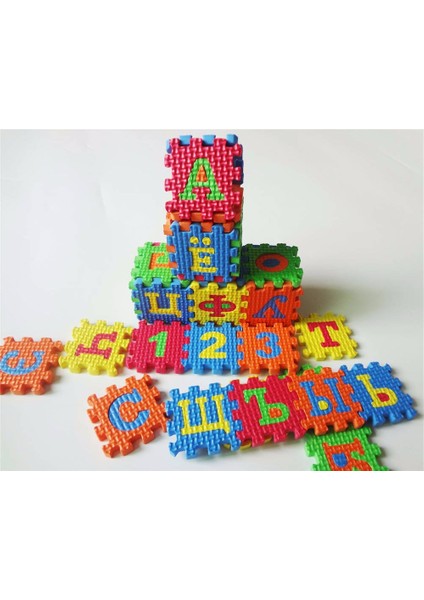 36 Adet 9CMX9CM Stili Rusya Çocuklar Mini Eva Köpük Halı Alfabe Mozaik Harfler Sayılar Zemin Yumuşak Bebek Mat 3D Bulmaca Çocuklar Eğitici Oyuncaklar (Yurt Dışından)