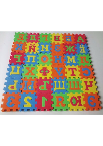 36 Adet 9CMX9CM Stili Rusya Çocuklar Mini Eva Köpük Halı Alfabe Mozaik Harfler Sayılar Zemin Yumuşak Bebek Mat 3D Bulmaca Çocuklar Eğitici Oyuncaklar (Yurt Dışından)
