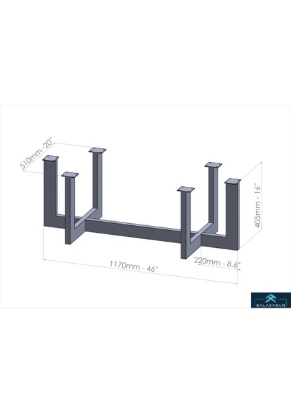 Sehpa Metal Ayak Ahşap Sehpa Ayağı Siyah Sehpa Ayağı