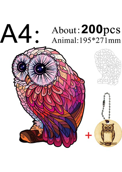 Mty-22-A4 Stili Ahşap Bulmaca Jigsaw En Iyi Hediye Yetişkinler ve Çocuklar Için Benzersiz Şekilli Bulmaca Parçaları Büyüleyici Baykuş A3 A4 A5 (Yurt Dışından)