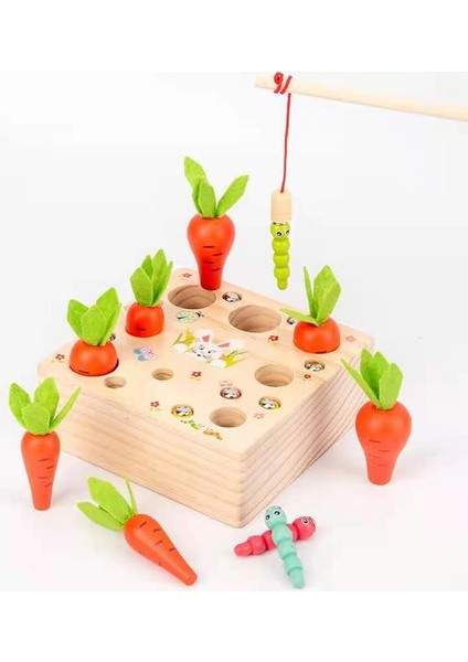 Havuç C Stili Tobefu Yakala Solucan Oyunu Renk Bilişsel Manyetik Çilek Elma Bebek Ahşap Oyuncaklar 3D Bulmaca Erken Çocukluk Eğitimi Için (Yurt Dışından)