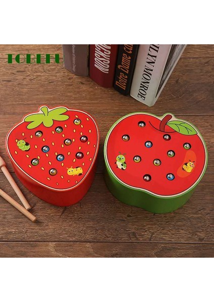 Havuç C Stili Tobefu Yakala Solucan Oyunu Renk Bilişsel Manyetik Çilek Elma Bebek Ahşap Oyuncaklar 3D Bulmaca Erken Çocukluk Eğitimi Için (Yurt Dışından)