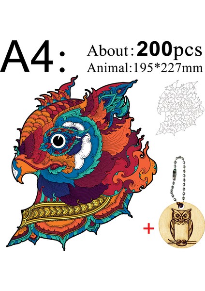Mty-19-A4 Stili Ahşap Bulmaca Jigsaw En Iyi Hediye Yetişkinler ve Çocuklar Için Benzersiz Şekilli Bulmaca Parçaları Büyüleyici Baykuş A3 A4 A5 (Yurt Dışından)