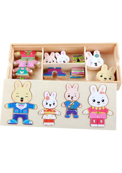 Dört Yavru Stili Montessori Eğitimli Çizgi Ayı Kıyafet Değiştirme Ahşap Puzzle Oyuncak Değişen Kıyafet Oyuncakları Çocuklar Için Halloween Hediye (Yurt Dışından) fiyatları