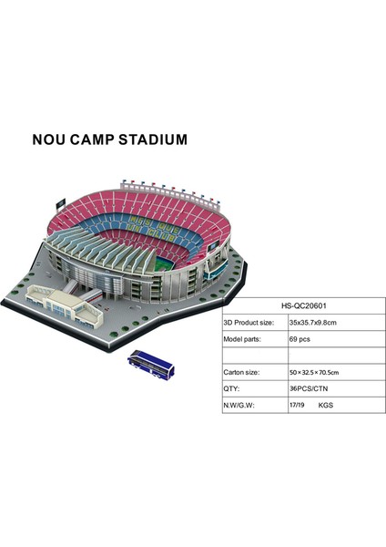 Camp Nou Bulmacaları Stili Çocuklar Için Avrupa Futbol Stadyumu 3D Puzzle Oyuncakları - Kendin Yap Jigsaw Dünya Futbol Sahası Oyuncakları (Yurt Dışından)