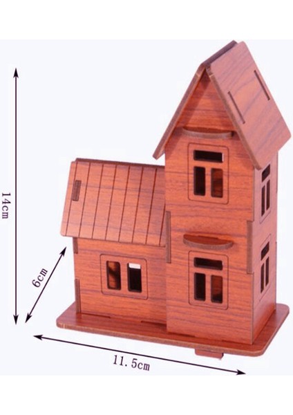 Kırmızı Stil Ev Oyuncakları 3D Ahşap Eğitici Oyuncak Montaj Model Ahşap El Sanatları Kiti Ev Dekorasyon Çocuk Oyuncakları (Yurt Dışından)
