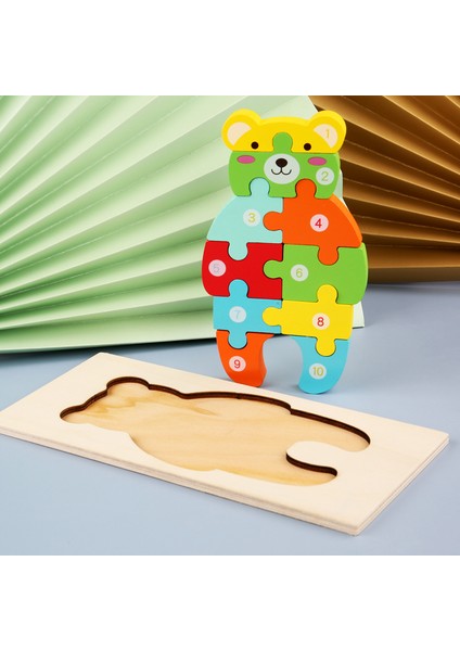Ayı Stili Çocuklar Için Ahşap Eğitici Oyuncaklar Hediye 3D Puzzle Montessori Oyun Hayvan Jigsaw Montaj Modeli Eğitici Oyunlar (Yurt Dışından)