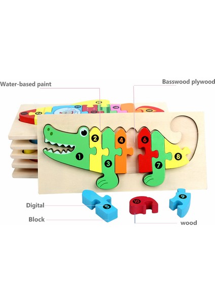 Ayı Stili Çocuklar Için Ahşap Eğitici Oyuncaklar Hediye 3D Puzzle Montessori Oyun Hayvan Jigsaw Montaj Modeli Eğitici Oyunlar (Yurt Dışından)