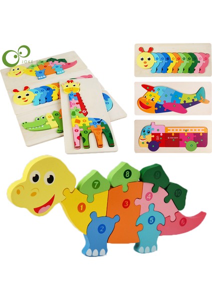 Maymun Stili 1 Adet Yapılabilir Ahşap Bulmaca Beyin Oyunu Puzzle Blokları Çocuk Oyun Eğitim Oyuncakları Hayvan Araba Dinozor Bina Bulmaca Yapboz Yjn (Yurt Dışından)