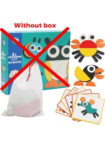 G Tarzı Bebek Ahşap Hayvan 3D Puzzle Oyuncağı Renkli Tangram Çocuklar Montessori Eğitici Sıralama Oyunları Hediye Oyuncaklı Çocuklar Için Etkileşimli Oyuncak (Yurt Dışından)