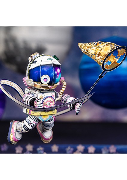 Mmz Model Mu 3D Metal Puzzle Astronot Model Kiti Kendin Yap 3D Lazer Kesim Montaj Bulmaca Oyuncak Hediye Yetişkin Çocuklar Için (Yurt Dışından)