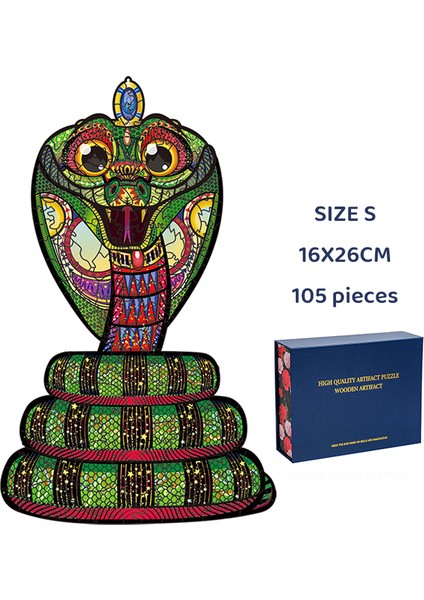 Kobra-S Stili Yeni 3D Ahşap Bulmaca Gizemli Hayvan Bulmacaları Butik Hediye Kutusu Ambalaj Hediye Yetişkin Çocuklar Için Şahane Montessori Oyuncak Hediyesi (Yurt Dışından)