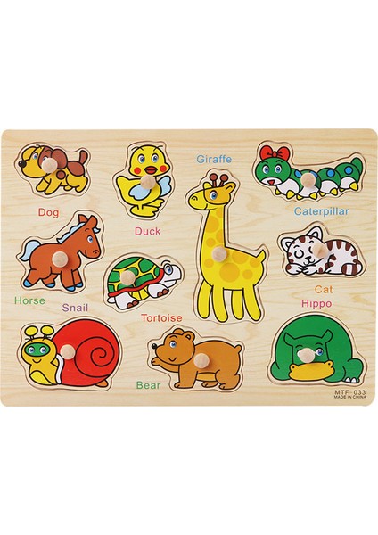 No.13 Tarzı Montessori Ahşap Puzzle El Tutma Tahtaları Oyuncak Tangram Mozaik Eğitici Oyuncaklar Çizgi Film Hayvan Bulmaca 3D Bebek Oyuncakları Oyunları Çocuklar (Yurt Dışından)