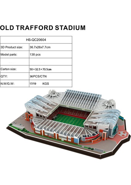 Old Trafford Bulmacalar Stili Çocuklar Için Avrupa Futbol Stadyumu 3D Puzzle Oyuncakları - Kendin Yap Jigsaw Dünya Futbol Sahası Oyuncakları (Yurt Dışından)