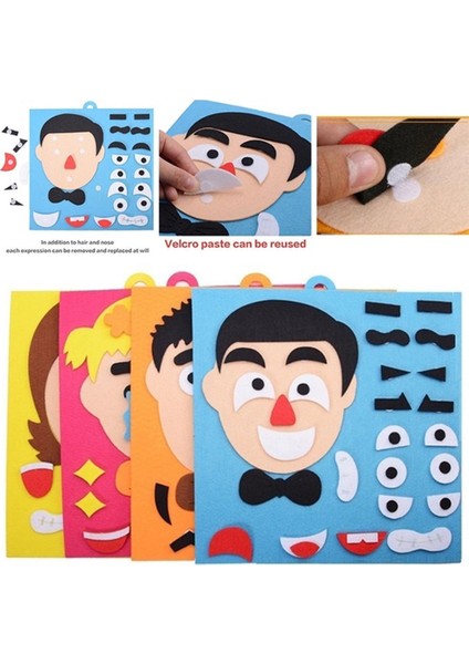 B Tarzı Çocuklar Için Yüz Ifadeleri Felt Kumaş El Yapımı Sticker Oyuncaklar Değişen Duygular Eğitici Oyuncaklar (Yurt Dışından) modelleri