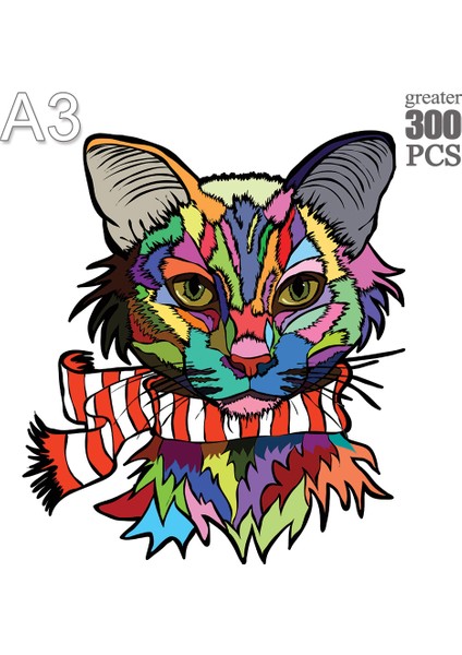 Mao-01-A3 Stili Kedi Desenli Bulmaca Anne-Çocuk Tatil Hediye Eğitici Bulmaca Oyunları Kedi Desenli Bulmaca Ebeveyn-Çocuk Bulmaca Oyuncakla (Yurt Dışından)