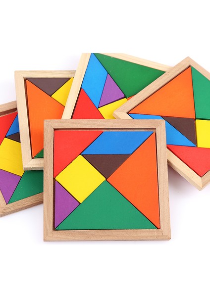 Rastgele 1 Adet Tarzı Montessori Ahşap Tangram 7 Parça Bulmaca Oyunu Renkli Kare Iq Oyun Zeka Sorusu Eğitici Oyuncaklar - Çocuklar Için (Yurt Dışından)