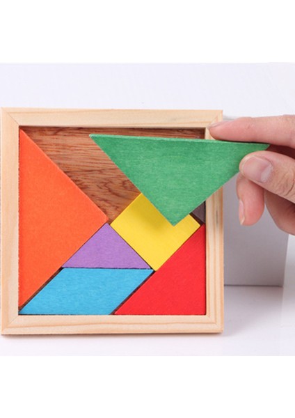 Rastgele 1 Adet Tarzı Montessori Ahşap Tangram 7 Parça Bulmaca Oyunu Renkli Kare Iq Oyun Zeka Sorusu Eğitici Oyuncaklar - Çocuklar Için (Yurt Dışından)