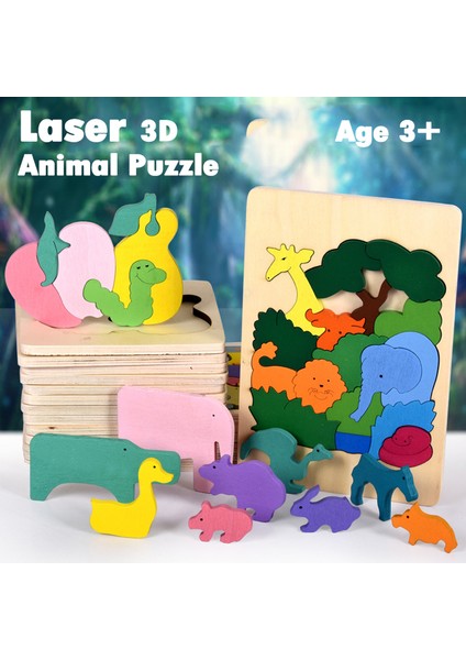 D Stili Bebek Ahşap Hayvan 3D Bulmaca Oyuncakları Her Parça Hayvan Şekilli Oyuk Oyun Yaratıcı Mozaik Erken Eğitim Oyuncakları Çocuklar Için (Yurt Dışından) modelleri