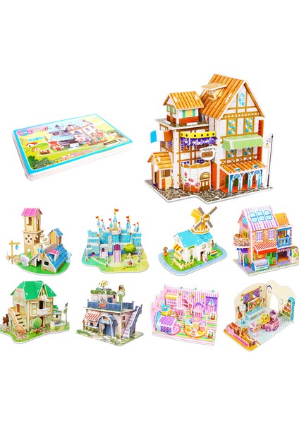 No.15 Tarzı Çocuklar Için Kendin Yap 3D Montajlı Ev Oyuncak El Kitabı Ev Simülasyonu Villa Bulmaca Kale Inşaat Eğlenceli Bulmaca Köpük Karton Çocuklar Için Hediye (Yurt Dışından) fiyatları
