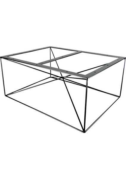 Dikdörtgen Tasarım Metal Sehpa Ayağı 1 Adet Siyah Renk