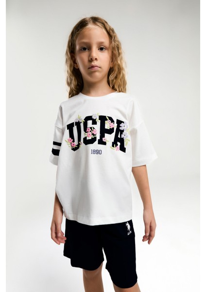 Kız Çocuk Bermuda Takım Beyaz