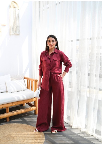 Kadın Keten Gömlek ve Pantolon Ikili Takım indirimleri
