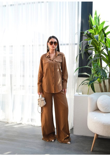 Kadın Keten Gömlek ve Pantolon Ikili Takım indirimleri