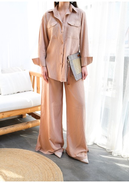 Kadın Keten Gömlek ve Pantolon Ikili Takım modelleri