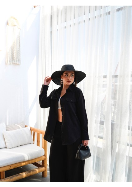 Kadın Keten Gömlek ve Pantolon Ikili Takım fırsatları