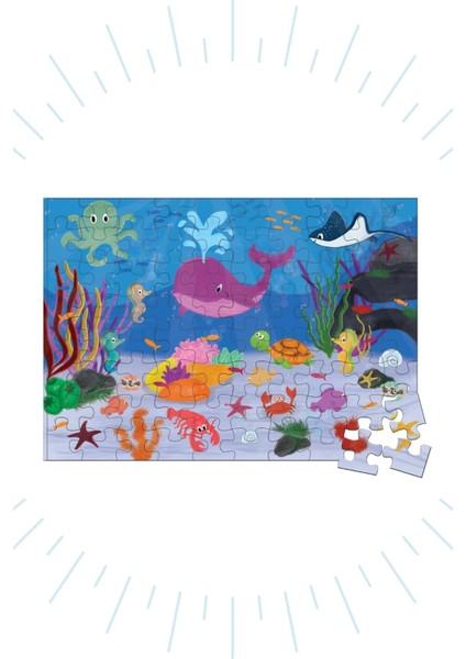 96-80 Parça Puzzle 2'li Set 96 Parça Gemiler ve 80 Parça Sualtı