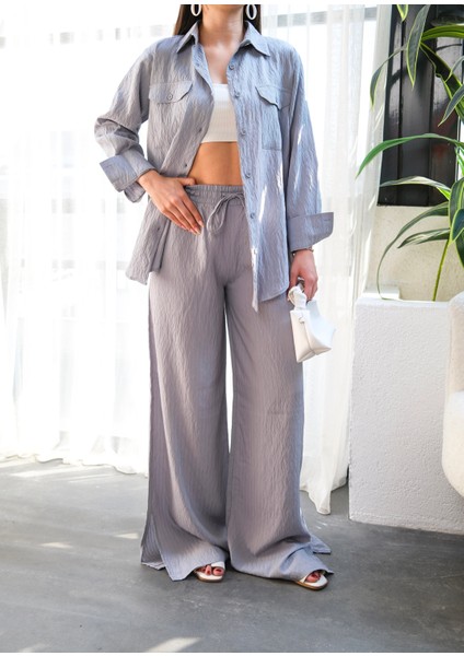 Kadın Keten Gömlek ve Pantolon Ikili Takım modelleri
