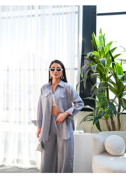 Kadın Keten Gömlek ve Pantolon Ikili Takım fırsatları