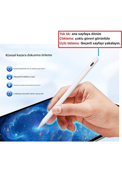 iPad Air 11INÇ /pro/air 13INÇ Uyumlu Avuç Içi Red/eğim Stylus Dokunmatik Kalemi/tüm Ipadlar 17 modelleri