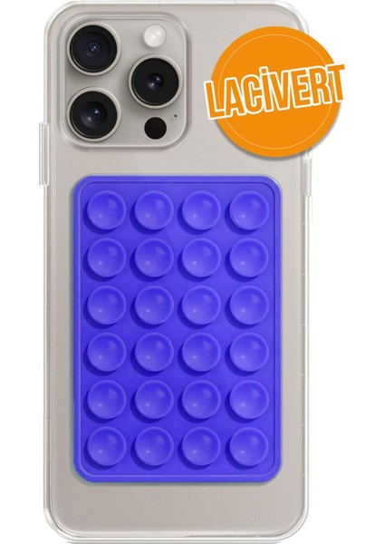 Silikon Vakumlu Telefon Tutucu Araba, Mutfak Tezgahı, Güçlü Vantuzlu Kaymaz Lacivert